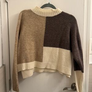 Oliviaceous Multi-Colored Brown Sweater